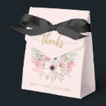 Caixas de Favor de Obrigado Casamento Rústico Rosa<br><div class="desc">Caixas de Favor de Obrigado Casamento Rústico Rosa Floral. Personalize elegantemente com seus nomes e data personalizados.</div>