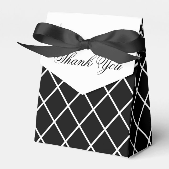Caixas de Favor do Casamento Negro e Branco (Frente)