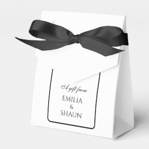 Caixas de Favor do Casamento Negro e Branco Elegan