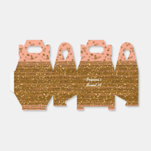 Caixas de Favor Dots Confete Rosa e Dourado