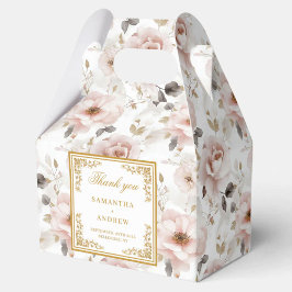 Caixas de favor florais de marfim cor-de-rosa-poei