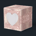 Caixas de Favor ou Presente de Casamento Rosa Dour<br><div class="desc">Caixas Personalizadas de Favor ou Presente com Brilho em Glitter Rosa Dourado Gotejante Texto Personalizado Caixas de Presente ou Favor Modernas Rosa / Suprimentos para Embrulho de Presente - Adicione Seu Texto Único ou Remova o Texto - Faça Caixas de Presente de Cartão Especiais para Mulheres - Escolha a Fonte...</div>