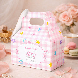 Caixas de Favor para Chá de Bebê com Laço Floral e