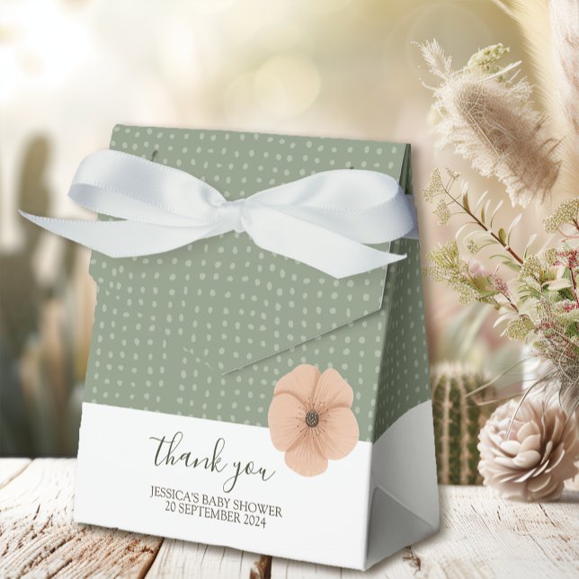 Caixas de Favor para Chá de Bebê Desert Chic (Create memories with this beautiful desert chic favor box.)