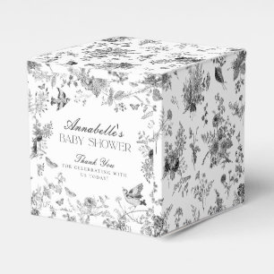 Caixas de Favor para Chá de Bebê Floral Preto Toil