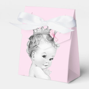 Caixas de Favor para Chá de Bebê Princesa Rosa
