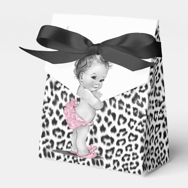 Caixas de Favor para Chás de Bebê de Leopardo da N (Frente)