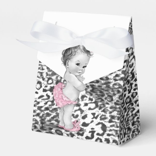 Caixas de Favor para Chás de Bebê de Leopardo da N (Frente)