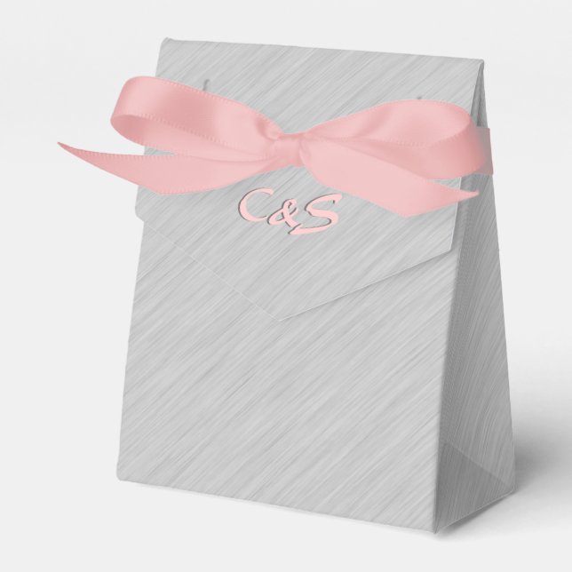 Caixas de Favor Personalizadas em Prata Lustrada (Frente)