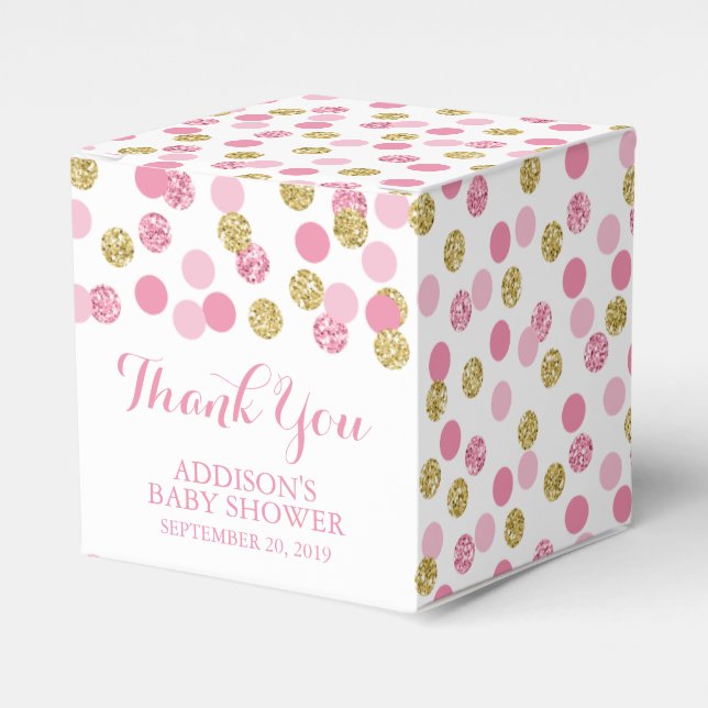 Caixas de favorecimento do Chá de fraldas rosa e D (Frente)