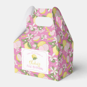Caixas de favores de limonada rosa