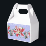 Caixas de Favoritos de Bolo de Noiva com Flor de L<br><div class="desc">Caixas de Favoritos de Bolo de Noiva com Flor de Lilás Roxo,  Pansy e Lírio. Criado a partir de uma das minhas pinturas em aquarela.</div>