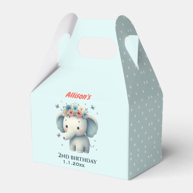Caixas de Favoritos de Elefante de Bebê (Frente)