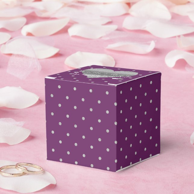 Caixas de Favoritos do Partido Bolinhas Plum & Sil (Casamento)