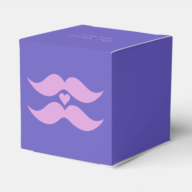 Caixas de favoritos personalizadas Pink Mustaches (Verso)