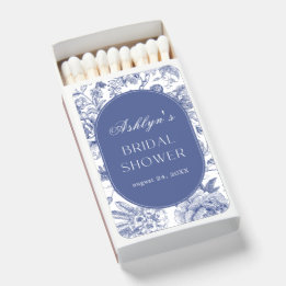 Caixas de Fósforos para Chá de Noiva Blue White Ch