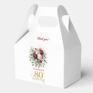 Caixas de Presente de 80º Aniversário Burgundy Ros