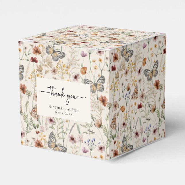 Caixas de Presente de Casamento Boho Obrigado (Frente)