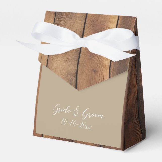 Caixas de Presente de Casamento em Madeira Rústica (Frente)