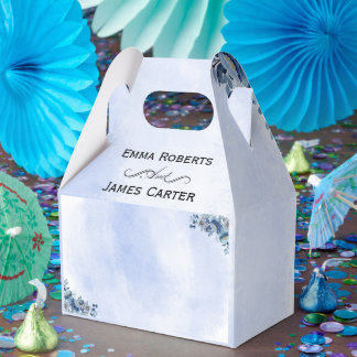 Caixas de Presente de Casamento Floral Azul Chic