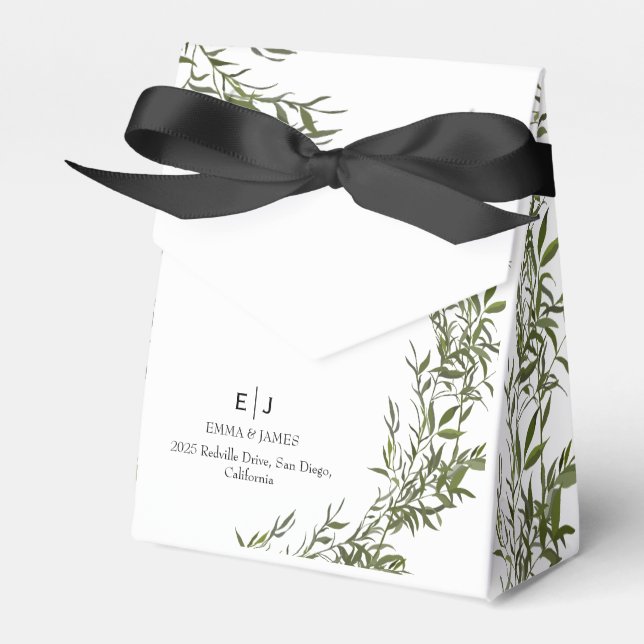 Caixas de Presentes de Casamento Greenery Chic (Frente)