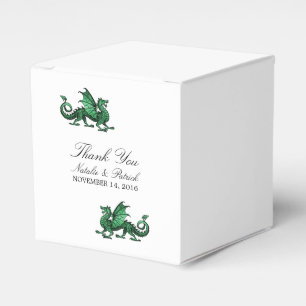 Caixas do favor do casamento do dragão verde