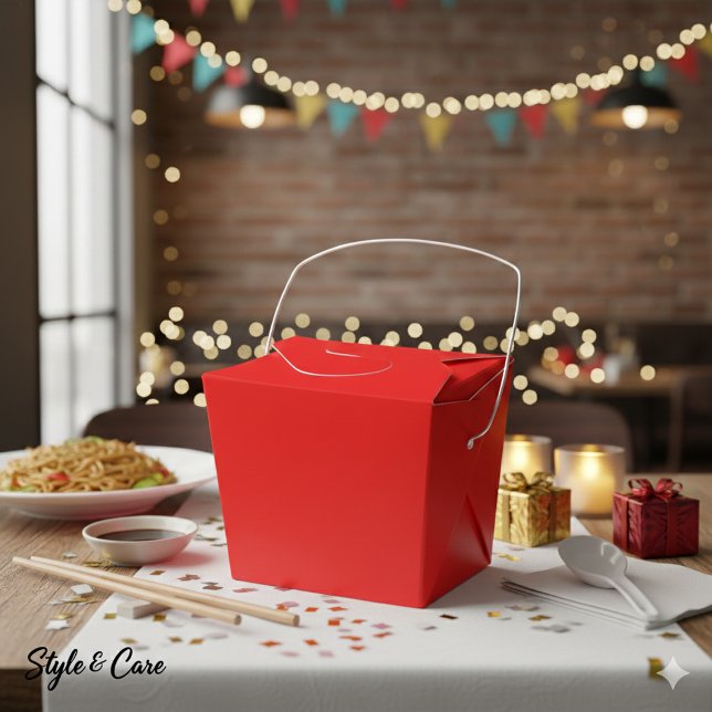 Caixas Personalizadas de Favoritos Vermelhos - Ret (Personalized Red Favor Boxes – Take Out 2x2x2.75)