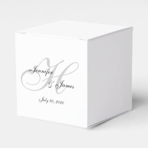 Caixas Wedding elegantes do favor do monograma H