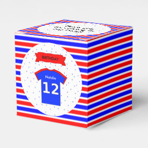 Caixinha De Lembrancinhas 12 de aniversário nome personalizado red blue par