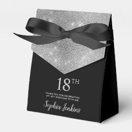 Caixinha De Lembrancinhas 18th Birthday Silver Thank You Favor Box