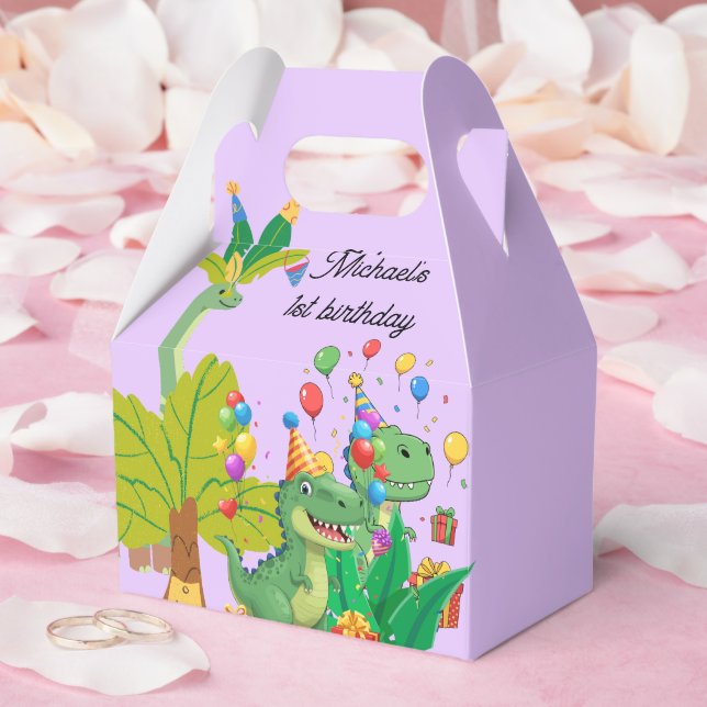 Caixinha De Lembrancinhas 1st Birthday Dinosaur Minimal baby boy (Casamento)