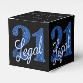 Caixinha De Lembrancinhas 21 e jurídico | Blue Faux Glitter aniversário de 2