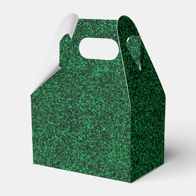 Caixinha De Lembrancinhas 22 Emerald Glitter Impressão Sparkles Gable (Frente)