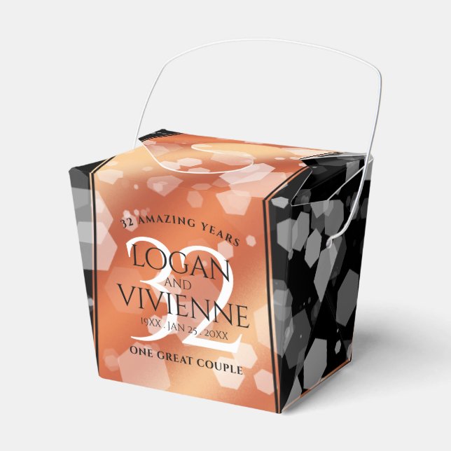 Caixinha De Lembrancinhas 32º aniversário de casamento em Bronze (Frente)