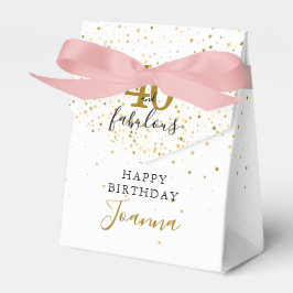 Caixinha De Lembrancinhas 40 e fabuloso aniversário Dourado e negro Elegante