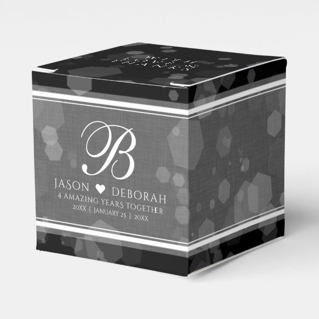 Caixinha De Lembrancinhas 4.ª Celebração do Aniversário do Casamento Linen (Frente)