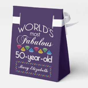 Caixinha De Lembrancinhas 50º Aniversário Mais Fabuloso Gems Coloridas Rox