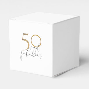 Caixinha De Lembrancinhas 50 e fabuloso 50 anos Dourados de preto e branco