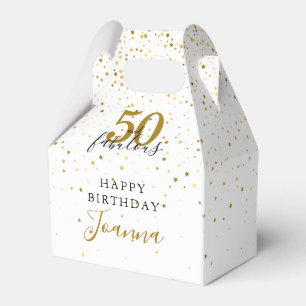 Caixinha De Lembrancinhas 50 e Fabuloso Aniversário Elegante Dourado e Preto