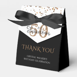 Caixinha De Lembrancinhas 50 E FABULOSO Dourado Elegante Obrigado