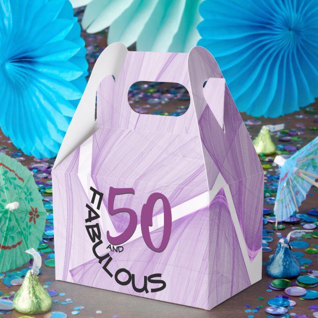 Caixinha De Lembrancinhas 50 e Fabuloso | Tema de aniversário roxo e preto (Festa)