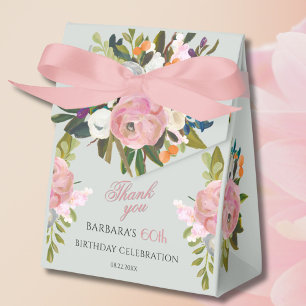 Caixinha De Lembrancinhas 60 ou qualquer ano Elegante Floral Pintado anivers