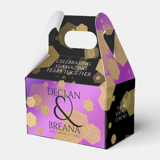 Caixinha De Lembrancinhas 6 33º aniversário do casamento de 48º Ametist (Frente)