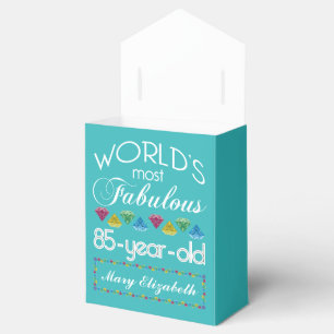 Caixinha De Lembrancinhas 85th Aniversário a maioria de turquesa colorida
