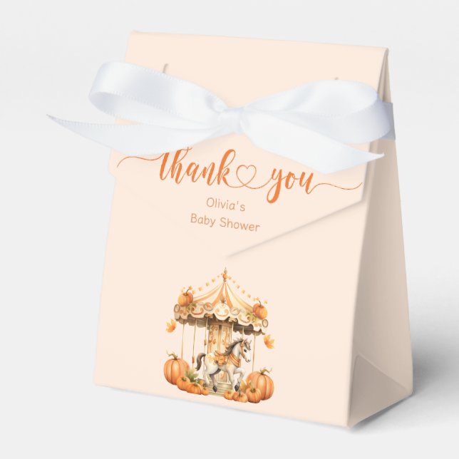 Caixinha De Lembrancinhas A abóbora Carousel está a caminho (Frente)