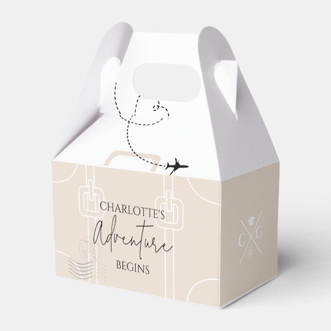 Caixinha De Lembrancinhas A aventura do viagem do Mapa Mundial começa a grad (Frente)