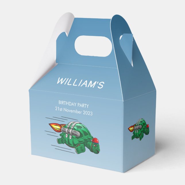 Caixinha De Lembrancinhas A Incrível Tartaruga De Foguete (Frente)