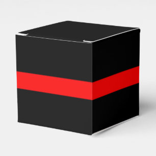 Caixinha De Lembrancinhas A linha vermelha fina simbólica preto horizontal