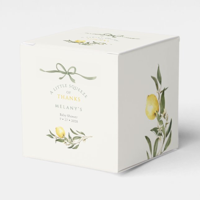Caixinha De Lembrancinhas A Squeeze of Thanks Lemon Citrus Baby Shower (Frente)