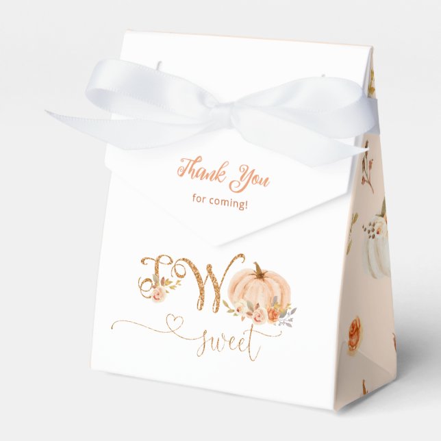 Caixinha De Lembrancinhas Abóbora-doce, duas festas de aniversário doces (Frente)